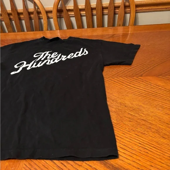 The Hundreds Black Tee with White Script Logo - Picture 2 of 9